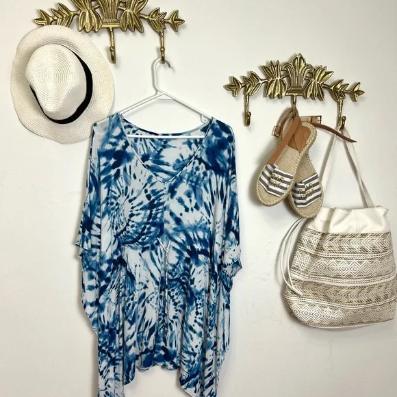 Bohemian tie dye watercolour tunic M - Picture 2 of 4